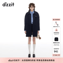 DZZIT地素棉服冬季斜纹设计复古老钱风摩登格调上衣女 深蓝色 XS