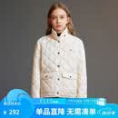 ELLE KIDS童装 菱格绗棉立领棉服女童冬季新款复古老钱风保暖外套