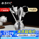 银器时代纯手工锤纹茶道六君子茶铲茶针茶叉茶夹茶筒茶则足银999茶具配件 6件茶道六君子470克+证书