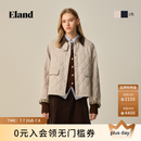 ELAND【暖格绗缝棉服】【特氟龙三防】衣恋菱格廓形外套26新款 浅卡其色(36)L/Beige S /160