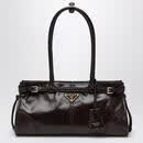 普拉达（PRADA）女士手提包 多背法可调节肩带中号深棕色通勤出行日常休闲单肩包 棕色 均码
