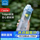 乐扣乐扣（LOCK&LOCK）人鱼线塑料运动水杯夏天便携水壶带刻度提手男女水杯子700ML蓝色
