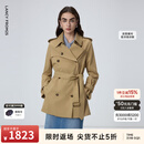朗姿【Basic衣橱】朗姿25法式复古正肩高级感气质外套设计秋新款风衣 深米色3 L