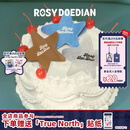 ROSYDOEDIAN 撇起系列 LOGO星星抓夹发夹后脑勺盘发夹子 牛仔蓝色