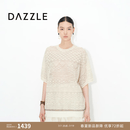 DAZZLE【新品上市】DAZZLE 地素2026年夏季提花钩针图案中袖针织衫 白色 S