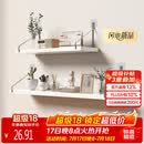 安尔雅墙上置物架免打孔墙壁挂墙面厨房一字隔板搁板木板书架收纳架子60