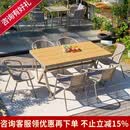紫叶户外庭院桌椅组合室外休闲露天露台塑木花园院子外摆防腐餐桌  6【椅】+1【宽板塑木长桌150x90】