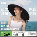 蕉下（beneunder）渔夫帽夏季女超大帽檐黑胶防晒帽子遮阳帽骑行太阳帽可收纳BM015