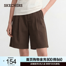 斯凯奇（Skechers）女士夏季舒适休闲梭织五分裤L226W113 深焦糖棕 /05U5 M
