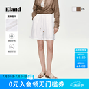 ELAND衣恋短裤女白色抽绳松紧腰运动休闲裤2026夏季新款 象牙白/白色(39)Ivory M /165