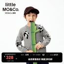 little MO&Co.含羊毛 童装冬装男女童熊猫刺绣毛衣长袖上衣可爱 中花灰色 120 120/60