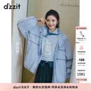 DZZIT【刘浩存同款】地素薄款棉服2026春新款清新宽松外套女3K1HB081S 蓝色 M