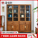 唐煌轩红木家具非洲鸡翅木（学名：非洲崖豆木）书柜实木书架玻璃柜博古柜中式展示柜 梅兰竹菊书柜一对