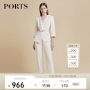 PORTS宝姿商场同款春夏新款女装浅金色腰带造型西装LD8J056PWQ073 浅金色 S (4)