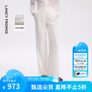 朗姿【兰亭叙】亚麻白色西装裤气质百搭通勤长裤2026年夏季新款 白色 M