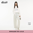 DZZIT地素长袖卫衣2026春季新款简约休闲棉质小马图案上衣女3K1JA101B 白色 XS