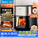 美的（Midea）空气炸锅 蒸烤一体 可视窗口 上下双热源免翻面 多功能家用 实用大容量6L 金属内腔KZC6054