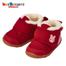 MIKIHOUSE HOTBISCUITS 男女宝宝儿童靴子秋冬棉鞋内里抓绒保暖①段学步鞋 红色 13.5cm