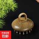 变绿有木香绿檀木羊角按摩梳子指环梳头部经络刷刮痧头疗2026新款 绿檀羊角齿(19齿)+布袋+锦盒