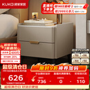 顾家家居（KUKA）意式卧室双抽储物床头柜7996 【皓月白+白色岩板】旗舰款床头柜