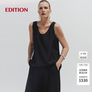 editionEDITION RED LABEL 2026夏季新款桑蚕丝U领宽松休闲背心上衣百搭 黑色 S