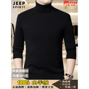 JEEP SPIRIT高档精纺100%羊绒衫男可翻高领冬季加厚保暖针织套头密织纯色毛衣 黑色 100%羊绒衫男士秋冬2026最新款高档 XL 【礼盒包装】 建议【130-155斤】