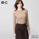 优衣库HEATTECH EXTRA WARM混纺圆领T恤/长袖女装9%羊绒478955 478955/32深米色 M