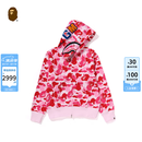 BAPE女装26年春夏全拉链鲨鱼连帽卫衣开衫外套00115Q 粉色PKX S