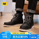 卡特（CAT）马丁靴工装靴子男鞋牛皮户外美式复古机车靴P721411M3EDC36 黑色 40