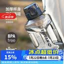乐扣乐扣（LOCK&LOCK）小水库大容量塑料运动水杯户外冷水壶刻度把手男女杯子2.2L灰色