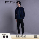 PORTS宝姿男装秋冬商务休闲拉链夹克衫MM9K073NZF057 NAVY BLUE S