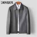 凯撒（KAISER）真皮皮衣男高档头层鹿皮短款修身单皮外套海宁商务休闲夹克高定灰 高级大象灰 XL