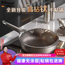 Fofana德国有钛无涂层平底锅不粘锅家用煎锅炒菜炒锅电磁炉燃气灶适用 推荐【全新升级】晶钻钛 28cm