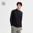 KOLON SPORT/可隆SECO长袖POLO 男子户外UPF40+吸湿速干消臭抗菌T恤 LHPT6AT835-BK 黑色 XL 180/100A