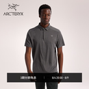 ARC'TERYX始祖鸟 CORMAC POLO SS 轻量 男子 短袖POLO衫 BLACK HEATHER/黑灰色 XL