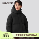 斯凯奇（Skechers）男士休闲梭织长款羽绒外套L425M077 碳黑 M