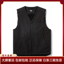 哈雷戴维森（Harley-Davidson）男士骑行服保暖防风水洗黑帆布骑行户外骑行马甲加绒背心 WASHED BLACK XL
