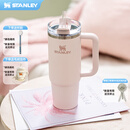 STANLEY冰霸杯保温杯吸管杯保温保冷水杯大容量男士女士学生杯子礼物 【热卖TOP1】晶粉- 887ml