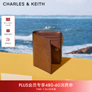 CHARLES&KEITH质感纯色包包女包多卡位短款钱包女士生日礼物送女友CK6-10680907 Chocolate巧克力色 XXS