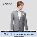 蓝豹（LAMPO）【REDA】进口150S自然弹羊毛面料高端商务男士中灰套装西服上衣 中灰提花 52 (175/104) C