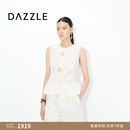 DAZZLE【新品上市】DAZZLE 地素2026年夏季收腰刺绣图案花型下摆马夹 白色 S