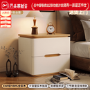 芝华仕2026新款一体环保床头柜小型窄小猫抓皮大家具整装收纳柜储物简约 原木色台面-米白色【多层加厚环保板】打开即用 45x40x50cm