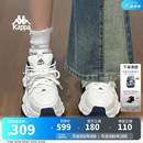 Kappa卡帕女鞋百搭老爹鞋女2026新款轻便休闲鞋软底增高运动鞋子女 经典白/海昌蓝 37