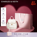 CHARLES&KEITH菱格大容量柔软背包书包双肩包包女包七夕礼物送女友CK2-60151400 Cream奶白色 S