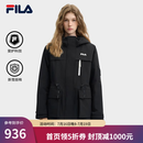 斐乐（FILA） 官方女士棉服冬新款休闲简约宽松保暖防水连帽外套 正黑色-BK L 170/88A/L
