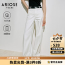 艾诺丝雅诗【商场同款】2026年夏季新款高腰新疆棉白色阔腿牛仔裤女50423243 白色 M