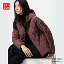 优衣库PUFFTECH空气棉服连帽外套女装478571 478571/18暗红色 M