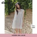 DZZIT地素连衣裙夏季网纱蕾丝款立体蝴蝶裙子女3J2O3269B 米白色 XS