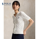 Polo Ralph Lauren 拉夫劳伦 女装 经典款修身版型棉质短袖针织开襟衫 100-白色 M