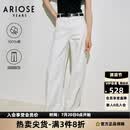 艾诺丝雅诗【商场同款】2026年夏季新款高腰新疆棉白色阔腿牛仔裤女50423243 白色 M